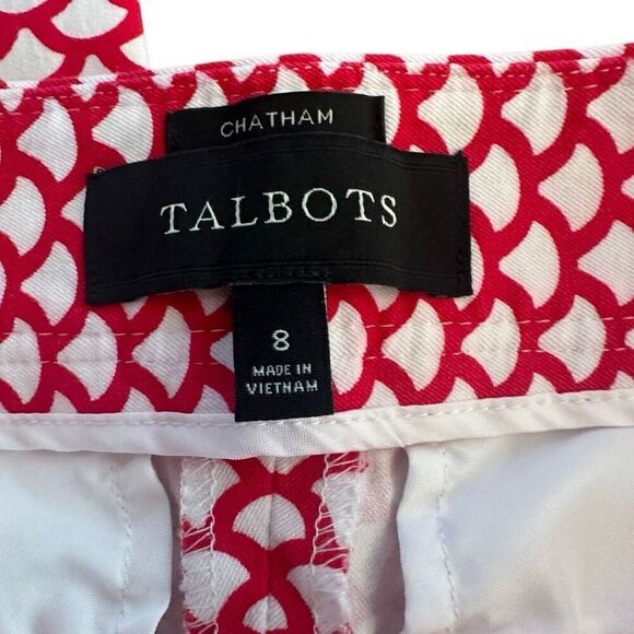 Talbots red and cream pattern pants - size 8 - Picture 5 of 7